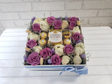 Mixture of Ferrero Chocolate & Flower Box - BK966