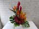 pure seed bk971 red & orange orchids + bird of paradise + ginger flower box