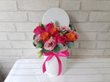 Vibrant Orange Rose Flower Box - BK972