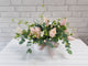 pure seed bk975 light pink roses + carnation spray + trachymene flower arrangement