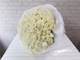 Innocent 200 White Rose Hand Bouquet - BQ672