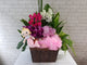pure seed nb110 + Matthiolas, 1 Hydrangea, 10 Orchids, 10 Roses with Fruits and a sweet Mermaid + new born arrangement