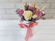 pure seed at018 pink & white artificial roses & cotton flower box