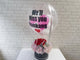 pure seed bk560 red roses + pink hydrangeas flower box with a balloon with customized wordings