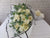 pure seed bq682 white gerberas & roses with eucalyptus leaves hand bouquet