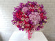 pure seed bk936 huge pastel pink hydrangeas + hot pink roses + pink eustomas + purple orchids flower box