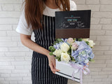 Regal Hydrangeas & Chocolate Flower Box - BK935