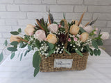 Champagne Rose Flower Basket - BK920