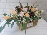 Champagne Rose Flower Basket - BK920