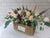 pure seed bk920 roses + leucadendron + eustomas + carnation spray + baby's breath flower basket