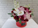 Crimson Rose & Hydrangea Flower Box - BK977