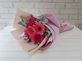 Cute Pink Shade Gerbera Hand Bouquet - BQ578