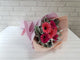 pure seed bq578 pink & hot pink gerberas with silver leaves hand bouquet