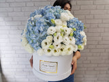 Blue Hydrangea Eustoma Flower Box - BK985