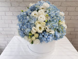 Blue Hydrangea Eustoma Flower Box - BK985