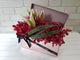pure seed bk521 pink lilies & maroon mokara orchids flower box