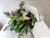 pure seed bq699 lilies + matthiolas + eucalyptus leaves hand bouquet