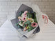 pure seed bq705 pastel colored roses + gerberas + eustomas & eucalyptus leaves hand bouquet