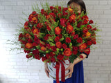 Sparkle Rose Spray & Rose Flower Box - BK986