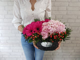 Berry Blush Flower Basket- BK987