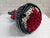 pure seed bq709 red roses & baby's breath hand bouquet with black tweed wrapper