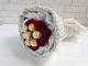 pure seed bq698 10 red roses with 7 ferrero rocher chocolates hand bouquet
