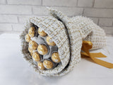 pure seed bq694 ferrero rocher chocolate bouquet with tweed wrapper