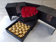 pure seed bk697 18 red roses + 24 ferrero rocher chocolates drawer flower box