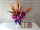 pure seed bk010 purple orchids & birds of paradise flower box with fidani chocolate
