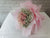 pure seed bq721 pink roses & baby's breath hand bouquet with pink wrapping papers