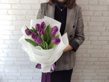 Opulent Purple Tulip Hand Bouquet - BQ708