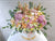 pure seed bk026 hydrangeas + matthiolas + roses + eustomas table flower arrangement