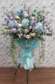 pureseed sy182 + Roses, Hydrangeas, Eustomas, Matthiola and Eucalyptus Leaves + sympathy stand