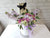 pure seed bk032 roses + hydrangeas + eustomas + matthiolas + jo malone cologne flower arrangement