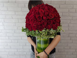 99 Red Rose in Tall Vase - VS084
