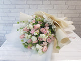 pure seed bq730 10 tulips + ranunculus + lace flower bouquet