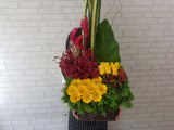Ginger Flower & Rose Basket - BK054