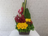 Ginger Flower & Rose Basket - BK054