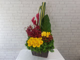 Ginger Flower & Rose Basket - BK054