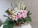 Matthiola & Hydrangeas Flower Basket -BK041