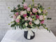 pure seed bk045 12 light pink roses + white eustomas + trachymene + silver dollar leaves flower box