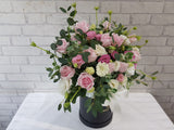 Pink Rose & Eustoma Flower Box -BK045