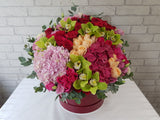 Radiant Cymbidium & Rose Flower Box- BK039