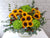 pure seed bk868 12 sunflowers + 3 green hydrangeas + red berries + eucalyptus leaves table floral arrangement
