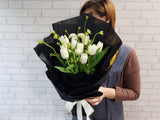 Timeless White Tulip Hand Bouquet -BQ745
