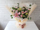 pure seed bk042 + Carnations,  lilies, Lace Flowers and Silver Dollar Leaves + table arrangement