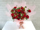 pure seed bk043 + Carnations,  Roses, Talaspi Green and Silver Dollar Leaves + table arrangement
