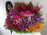 Majestic Orchid & Hydrangeas Flower Basket - BK050