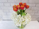 pure seed vs085 + Tulips & Hydrangeas + vase arrangement
