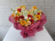 pure seed bk058 roses + gerberas + matthiola flower + table arrangement 